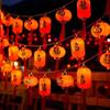 Solar-Powered New Year Lantern String Lights with Fu Character and Lucky Bag Design