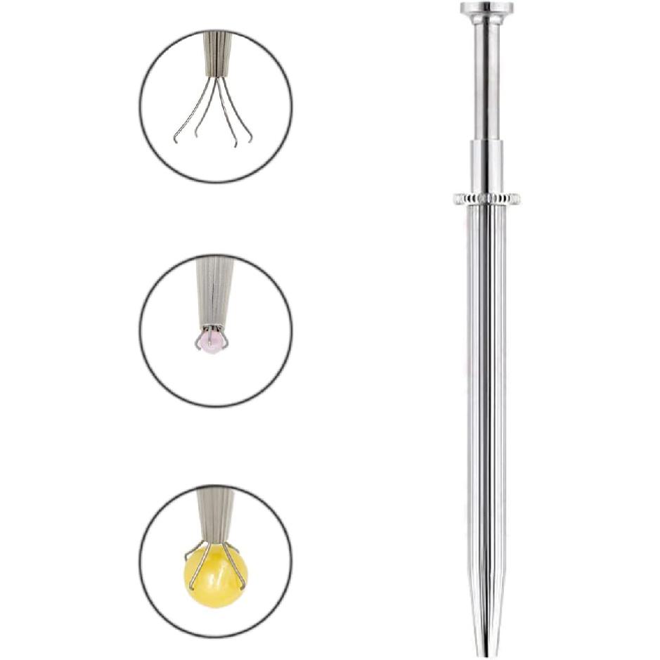 Sprinkle Pen, Pearl Grabber, Sugar Bead Pick-up Tool, Dragee Holder with 4-Prong, Edible Candy Catcher with 4 Claw for Cake, Cupcake, Ice Cream