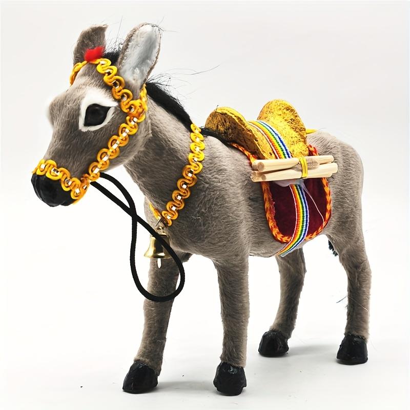 1PC Handmade Donkey Blown Black Ornament Handcrafted Holiday Decoration Farm Animal Collection for Christmas Tree Birthday Gift