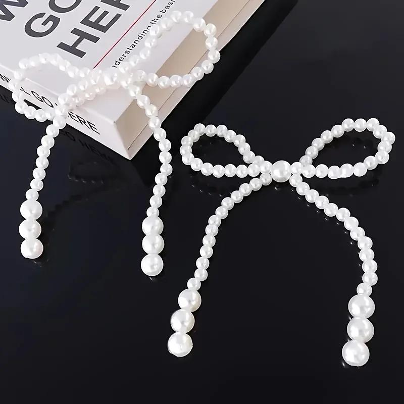10pcs Hand Woven Imitation Pearl Bow Bouquet Pearl Accessories Fresh Flowers Packaging Materials