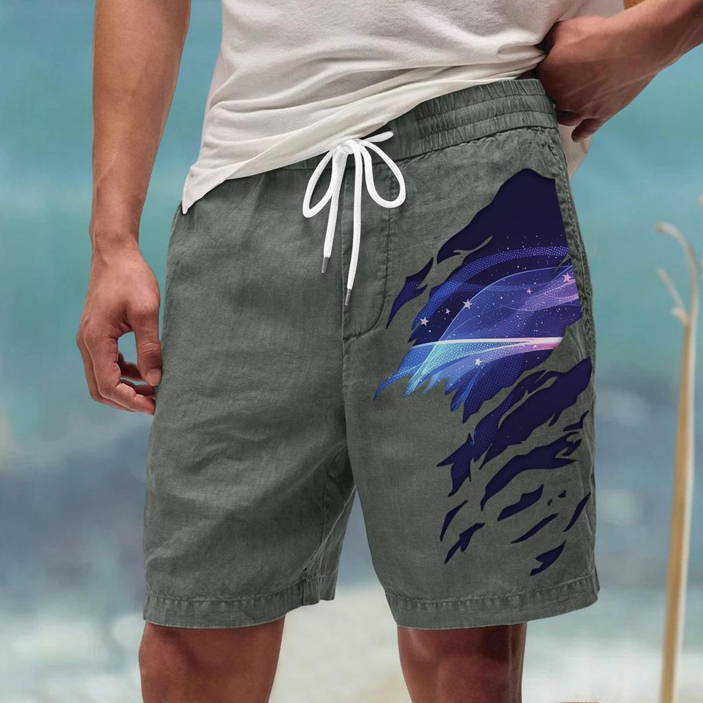 Męskie letnie, duże, swobodne, luźne spodnie sportowe, szorty plażowe