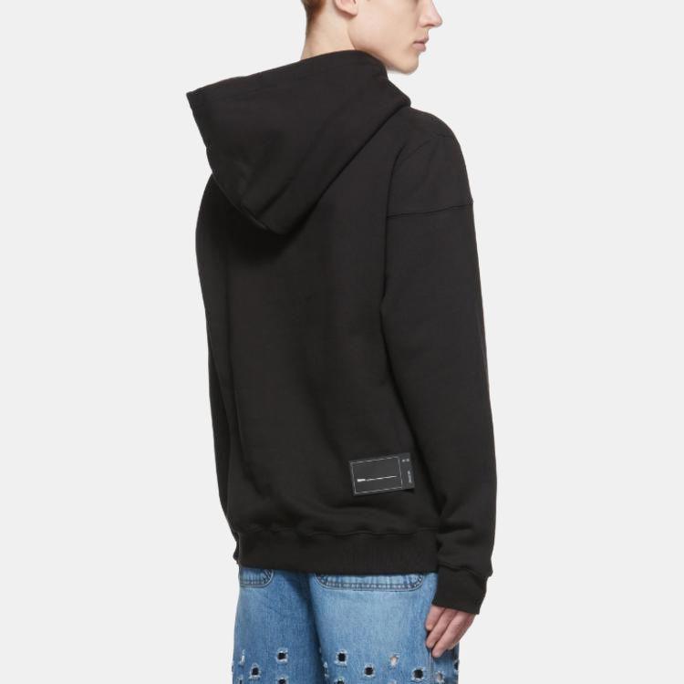 WE11DONE Solid Logo Print Pullover Sweatshirt Unisex Sweatshirt Black WD-TH3-22-867-U-BK