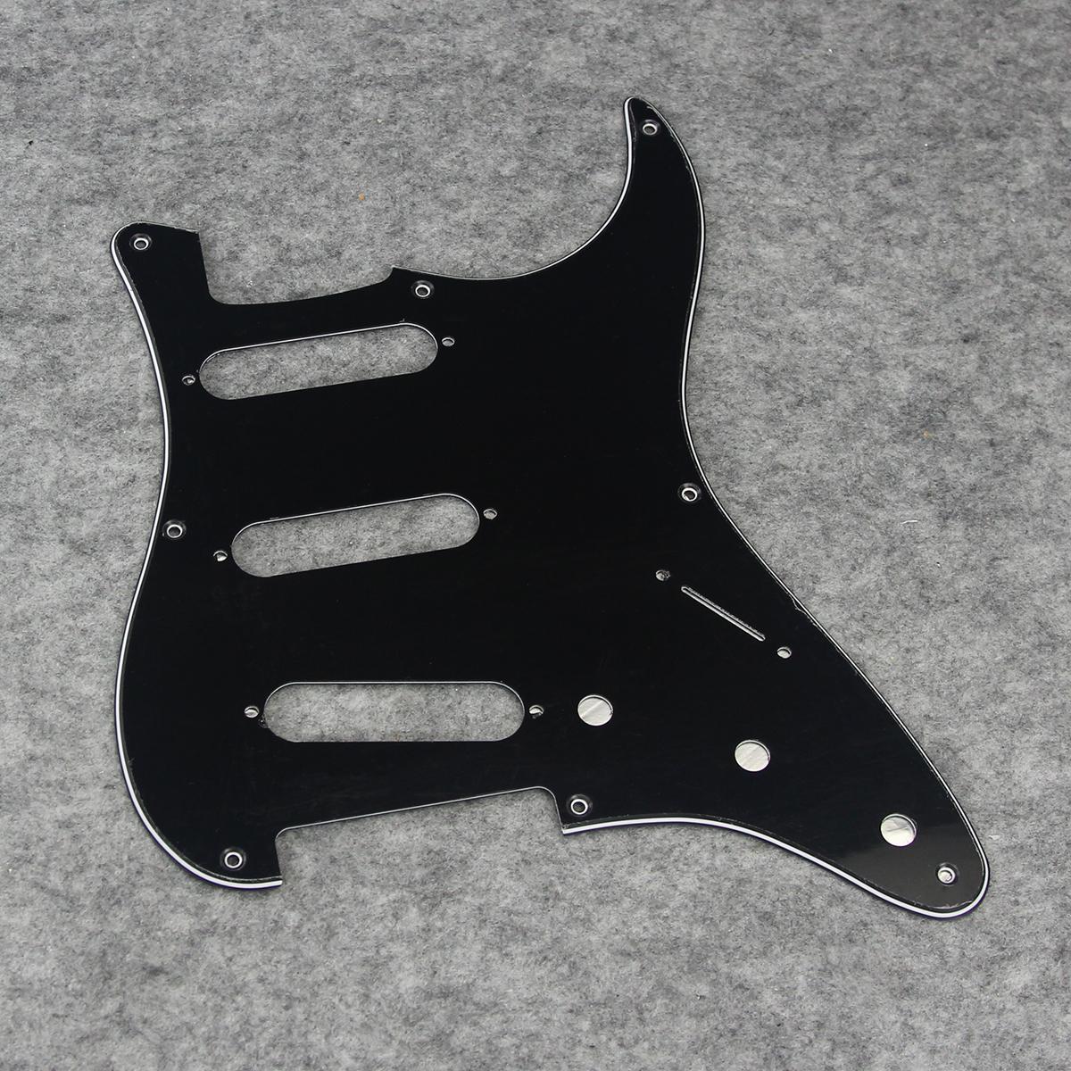 FLEOR SSS 8 Hole Vintage ST Pickguard SSS Guitar Scratchplate Plastic for USA FD ST Guitar -Black 3Ply /Cream 3Ply