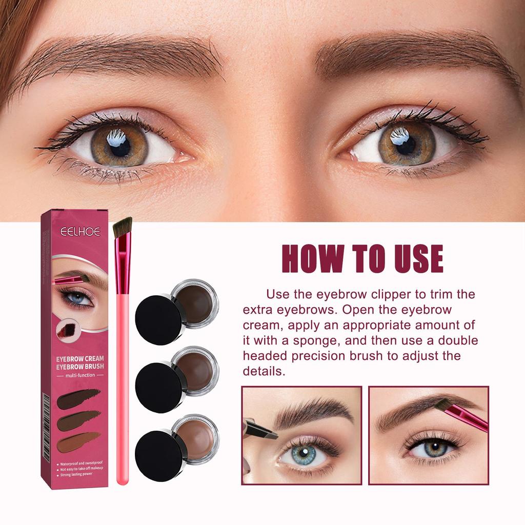 2pcs Lightweight  Smooth Foundation Moisturizer + Eyebrow Pencil Makeup Set Natural and Long-Lasting Color
