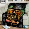 1PC Custom Name Halloween Skull Bat Outdooor Flannel Blankets Throw Blanket All-Season Throw Gift Bedspread for Couch, Bed, Camping Holiday Birthday G