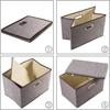Square Cotton Linen Folding Storage Box Home Bedroom Clothes Quilt Storage Organizer Fabric Underwear Storage Box with Cover