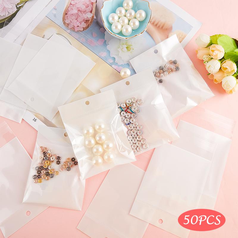 50 шт. Самозапечатывающиеся пластиковые пакеты, многоразовые белые ...