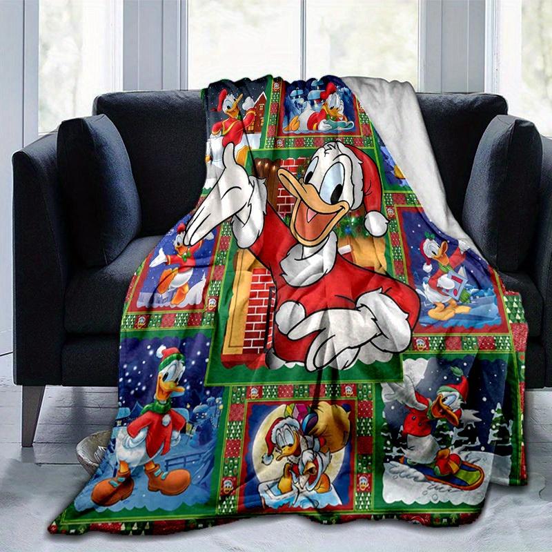 1pc. Christmas Donald Duck Plush Blanket, Festive Cartoon Throw for Home Decor, Soft Flannel Throw Blanket, Living Room, Travel, Camping, Ca