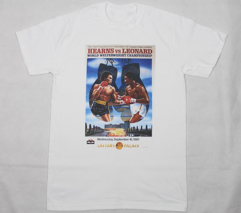 Thomas  Hitman  Hearns Vs Sugar Ray Leonard fight White T-shirt S-4XL T255 Unisex T-Shirt XL