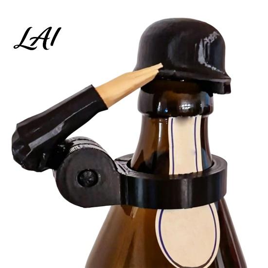 Funny Beer Bottle Caps 2Pcs Soldier Helmet Caps Plastic Toppers for Standard Crack Resistant Bottles Reusable Salute Cap Party BBQ Beverage