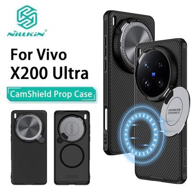 Per Vivo X200 Ultra Custodia per Telefono Nillkin CamShield Prop Magnetica Rigida PC+TPU Guscio Antiurto Copertura Posteriore