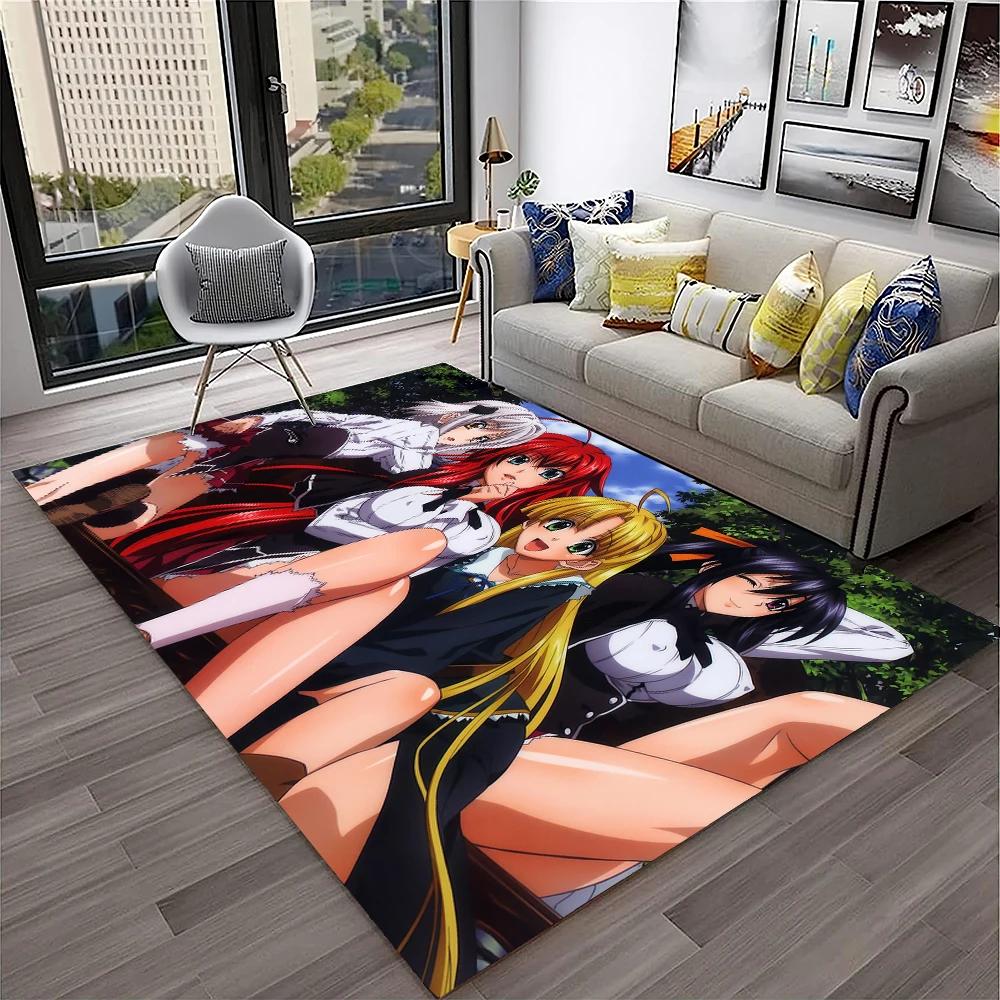 High School DxD Sexy Girl Cartoon 3D Carpet Rug for Home Living Room Bedroom Sofa Doormat Decor,kids Area Rug Non-slip Floor Mat