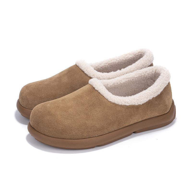 

Fleece Birkenstocks, women s platform all-inclusive small potato shoes, wear warm cotton shoes in autumn and winter 40 хакі
