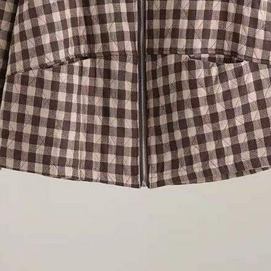 Mom's New Autumn/Winter Lightweight Plaid Cotton Jacket - Loose Fit, Plus Size, Casual Korean Style Outerwear for Women