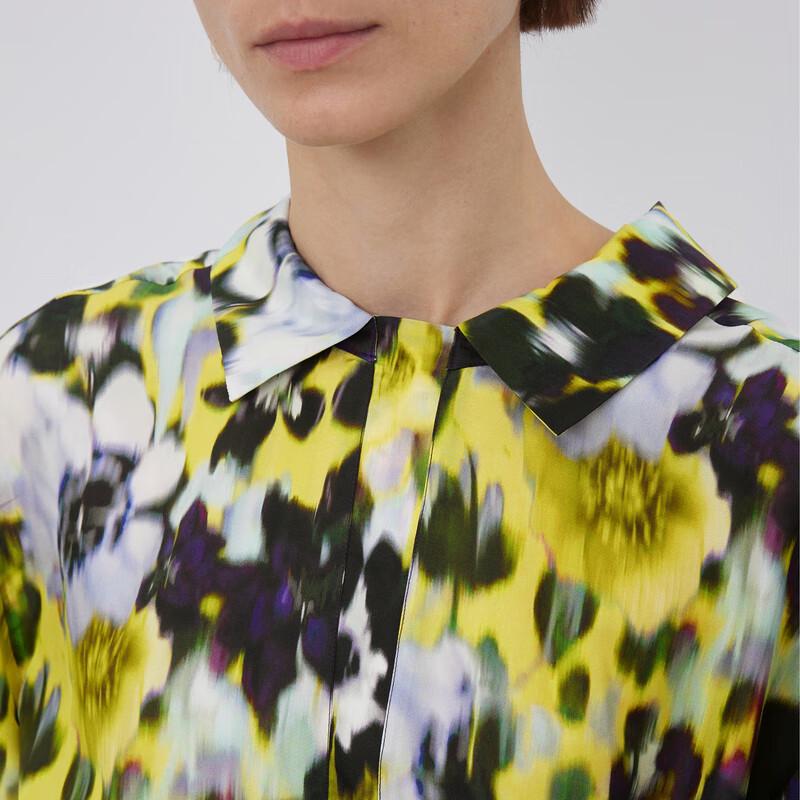 LESS 2023 Autumn Lapel Long Sleeve Silk Dress