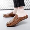 Fashion Big size38-48 Casual Leather Soft Bottom Slippers Homes Slipper Spring Fashion Men Outdoor Non-Slip Flats Designer Walking Shoes