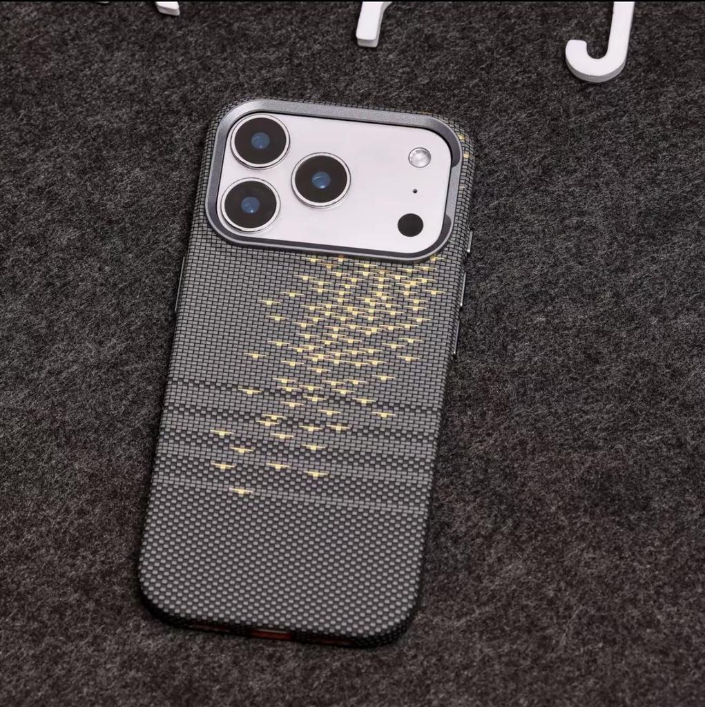 iPhone 17 Pro Max Luminous Wave Kevlar Magnetic Case with Apple 16 Skin-Feel & Drop-Proof Protection