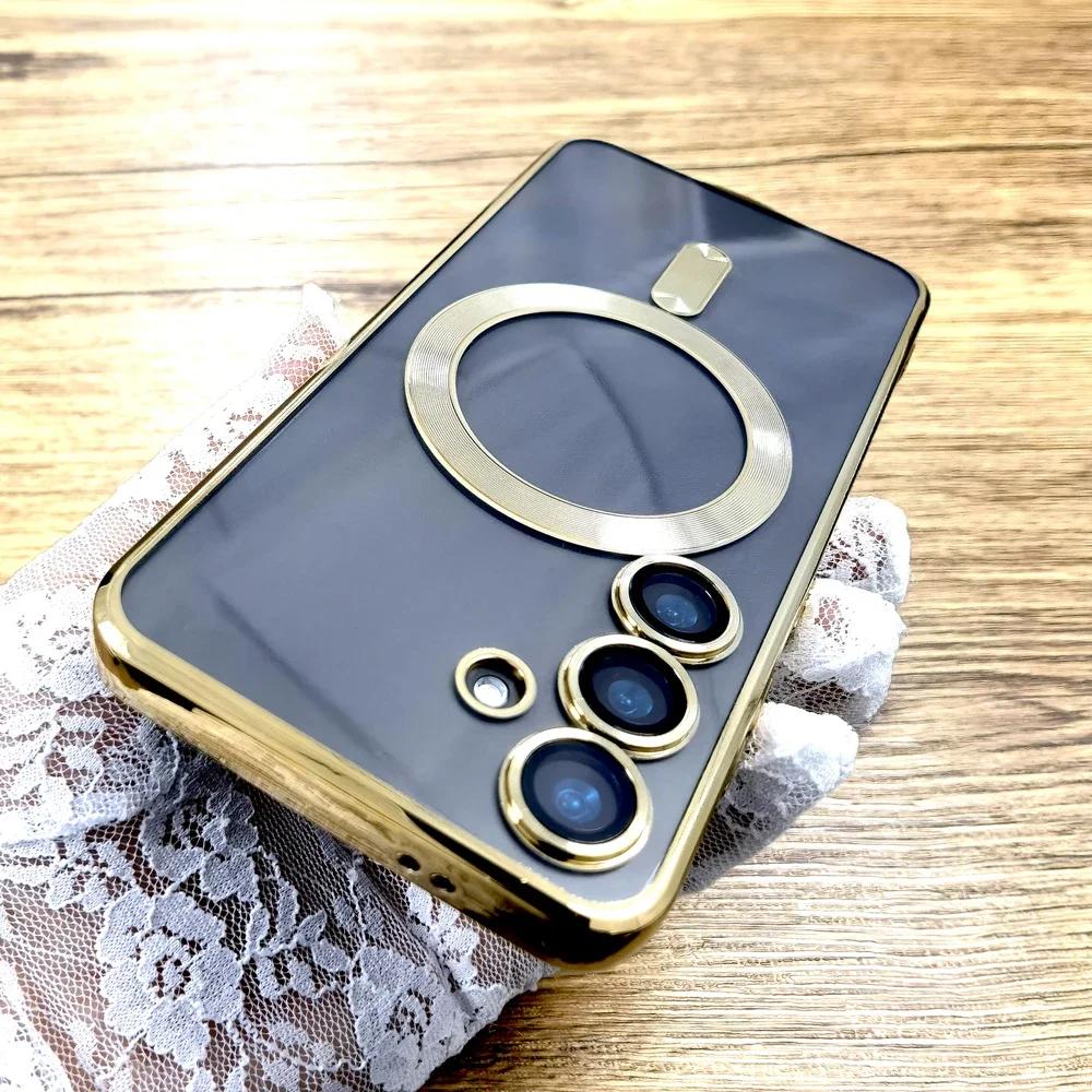 Transparent TPU Case For Samsung Galaxy S25 S24 S23 S22 S21 S20 Ultra Plus FE S24Plus S23Plus Note 20 For Magsafe Charge Cover