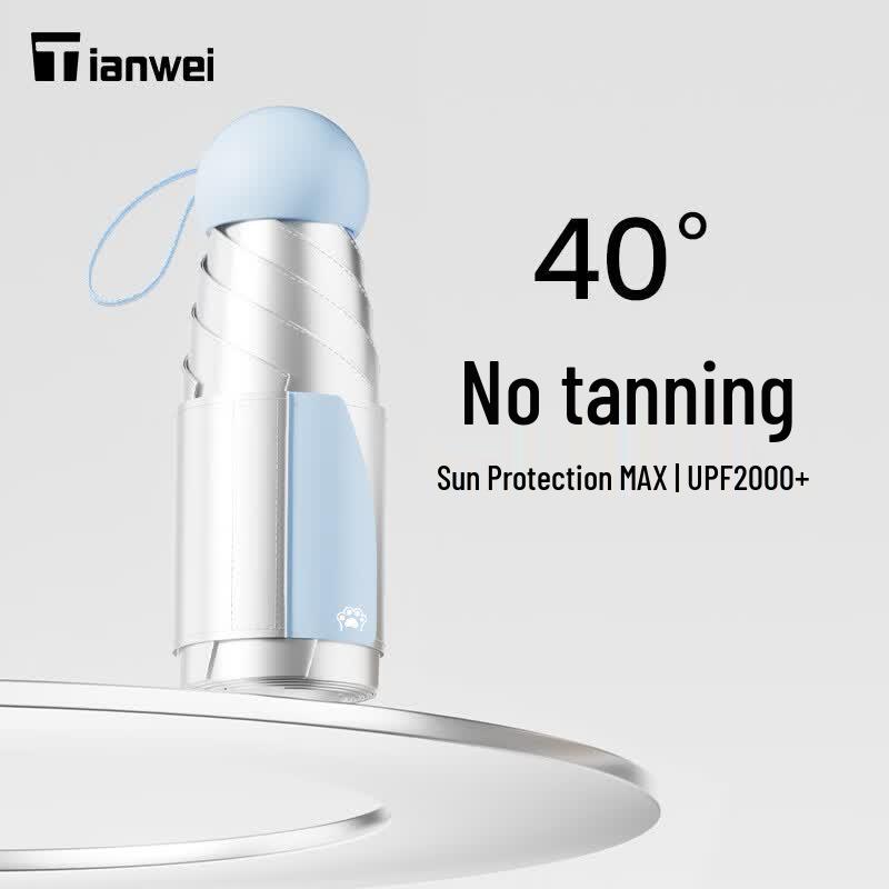Tianwei Ultralight 5-Fold UV Protection Travel Umbrella небесно-голубой
