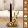 Aluminium Deer Candle Holder for Home Decoration | Antique Gold Decorative Stag Candle Stand for Home Decor, Living Room,