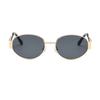 Vintage Oval Sunglasses  New Stylish Metal Rim Outdoor Shades Trendy Fashion Luxury Brand Design Anti-UV Sun Glasses
