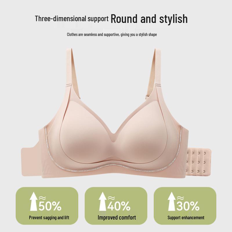Women’s Seamless Push-Up Bra: Enhances Smaller Bust, Side Support, Anti-Sagging, Wirefree