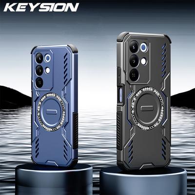 KEYSION Hülle mit Hohlraum zur Wärmeableitung für Realme C85 5G Silikon+PC Magnetische Kühlung Stoßfeste Handyhülle für OPPO Realme C85