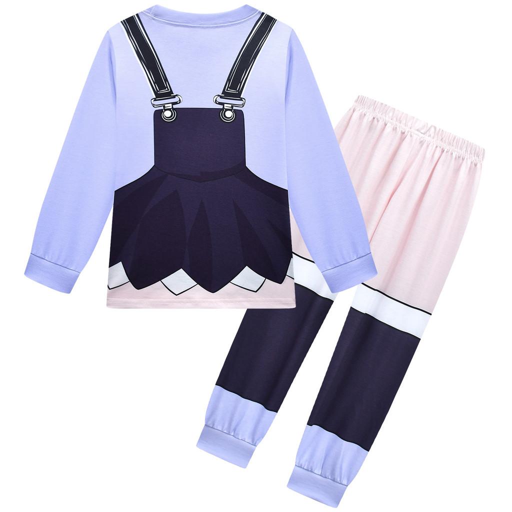 19779 Kids Girls Lily Lovebraids Printed Long Sleeves Round Neck T-shirt Top Trousers Sets