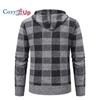 Cozy Up Men Sweater Coat  Autumn Winter Thick Warm Hooded Plaid Wool Sweater Cardigan  Zipper Fleece Coat Men