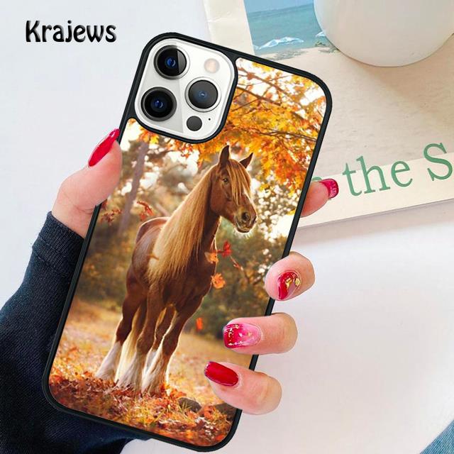 Brown Paint Horse Stallion soft Phone Case Cover For iPhone 17 Air 16 15 14 plus 12 13 pro max coque Fundas