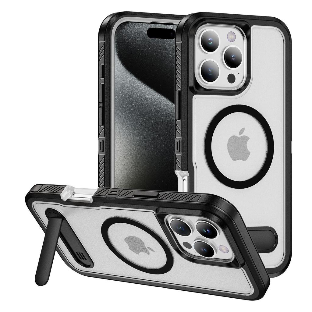 iPhone 17 Pro Max Magnetische Ständerhülle - Mattierte Anti-Drop-Schutzhülle