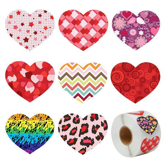 500Pcs/Roll Heart-shaped Labels Sticker Candy Gift Box Wedding Valentines Decals
