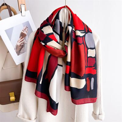 2024 Jesień/Zima Nowy Rozszerzony Bawełna I Konopie Krem Przeciwsłoneczny Ciepły Szal Szyja Wszechstronna Chusta Na Głowę Dla Kobiet