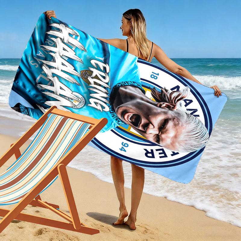 Erling Haaland Spirit Beach Towel, Large Soft Quick Dry Towel for Beach Camping Swimming