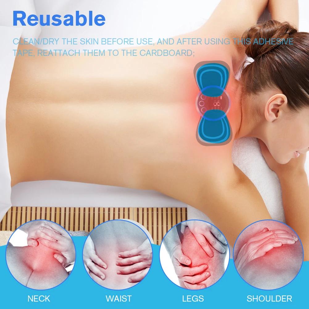 EMS Electric Neck Massager Lcd Display Cervical Massage Patch Low Frequency Pulse Muscle Stimulator Pain Relief Relaxation Tools