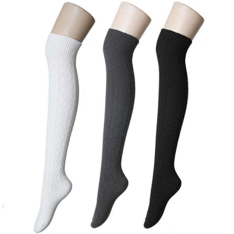 

knee010_Пряжа скрученная высокие носки black