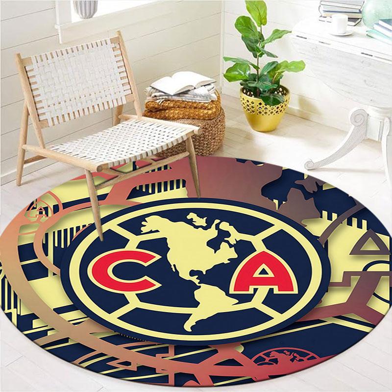 Club America Round Area Rug,Carpet Rug for Living Room Bedroom Sofa Playroom Decor,Non-slip Floor Mat