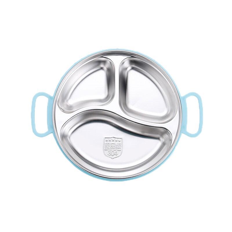 

FATTBAO Baby Stainless Steel Divided Cartoon Insulated Plate Set No Lid