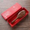 Hand Carved Sandalwood Comb Oval Shape Wooden Air Cushion Comb Styling Brush Fine-Toothed Scalp Massage Brush