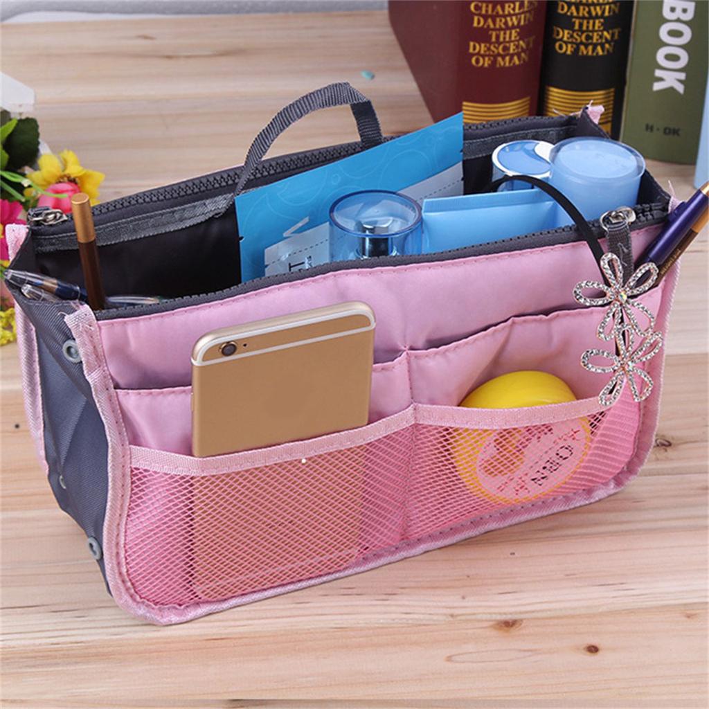 Organizer Insert Bag Women Nylon Travel Insert Organizer Handbag Purse Large liner Lady Makeup Cosmetic Bag Cheap Female Tote