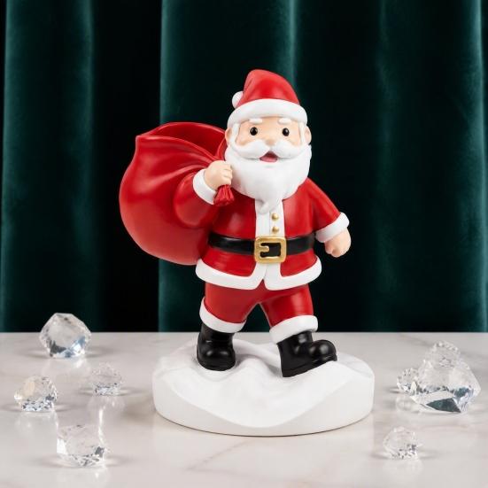 Unique Christmas Gifts for Friends Santa Claus Statue Pen Holder, Mini Potted Plant Desk Organizer Festive Room Accents Christmas, Holiday Tabletop