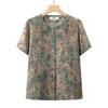 Elderly Women's Summer Short Sleeve V-Neck Shirt