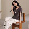 Pure Cotton Pajamas with Chest Pads, Women's Summer Short-sleeved Trousers, Thin Summer Can Be Worn Outside, High-end Loungewear Set