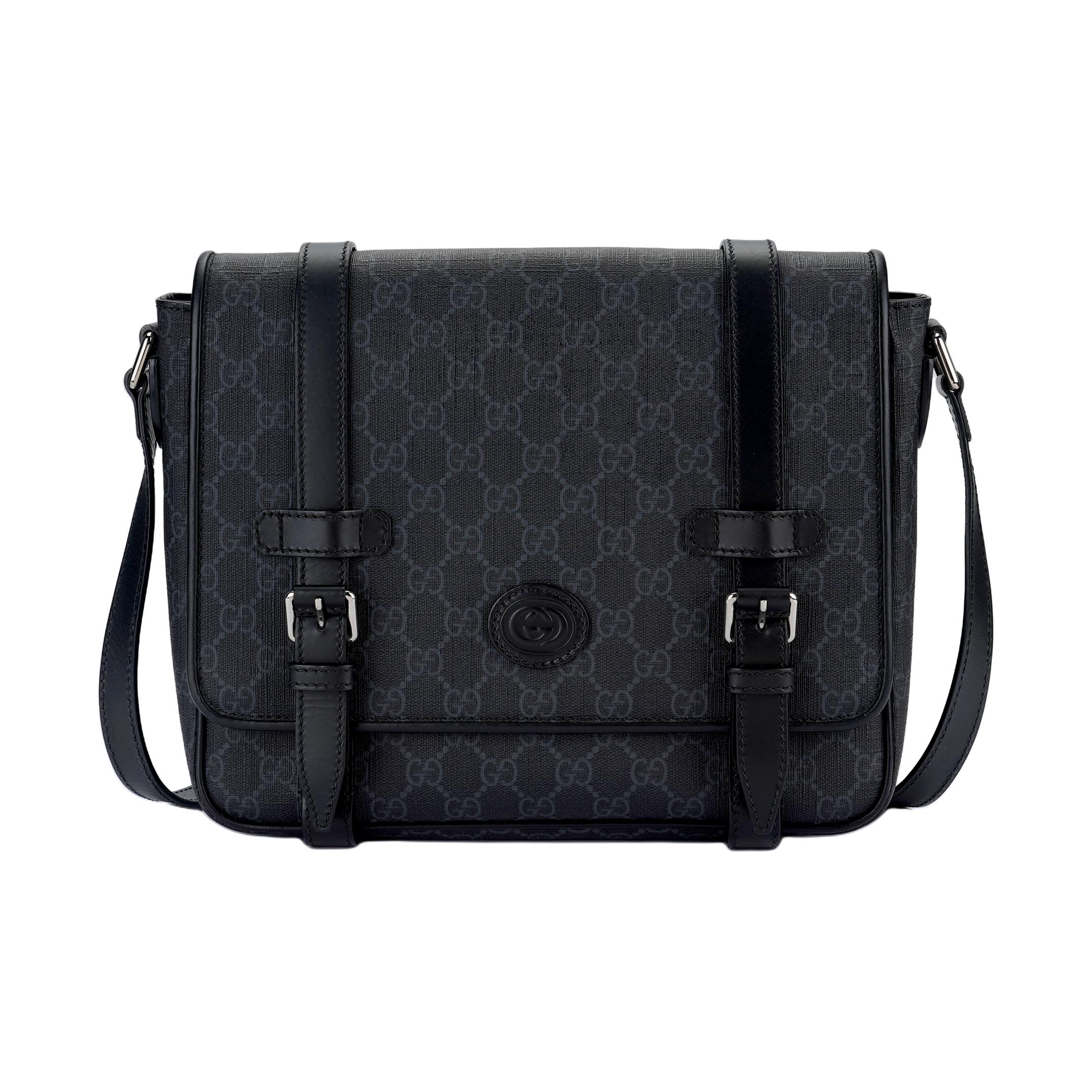 

Gucci GG Monogram Canvas Messenger Crossbody Bag In Black For Men Daily Use Gift Set(Basic Set+Box+Shopping Bag)