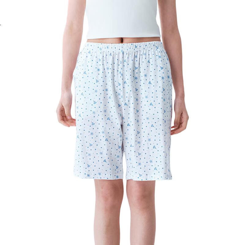 Yiershuang [100% Pure Cotton] Women's Home Shorts, Five-Point Length, First-Class Product, Xinjiang Combed Cotton, Wearable Outside, Sleep Shorts