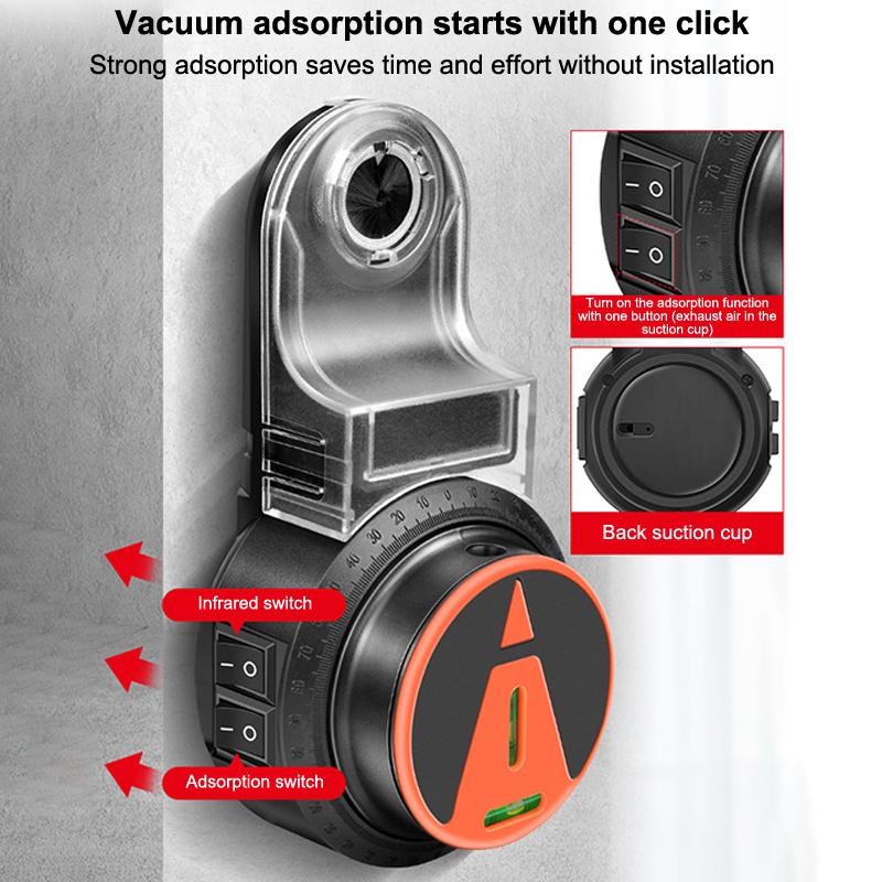 2 In 1 Drill Dust Collector & Laser Level 360° Rotatable Drilling Dust Collector Electric Self-Mounting Vacuum Sucker Drilling