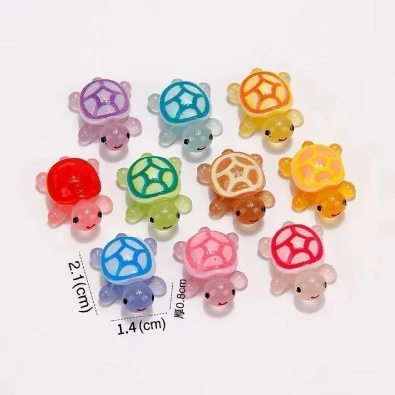 Mini-Harzschildkröten Nachtleuchtende Schildkrötenfiguren Realistische winzige Schildkröten Acryl kleine Tierfiguren für Mikrolandschaften