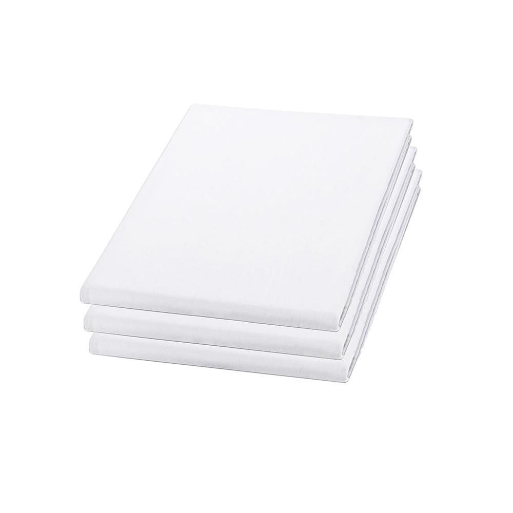 Cotton hotel sheet 140 x 280 without a elastic band, plain white