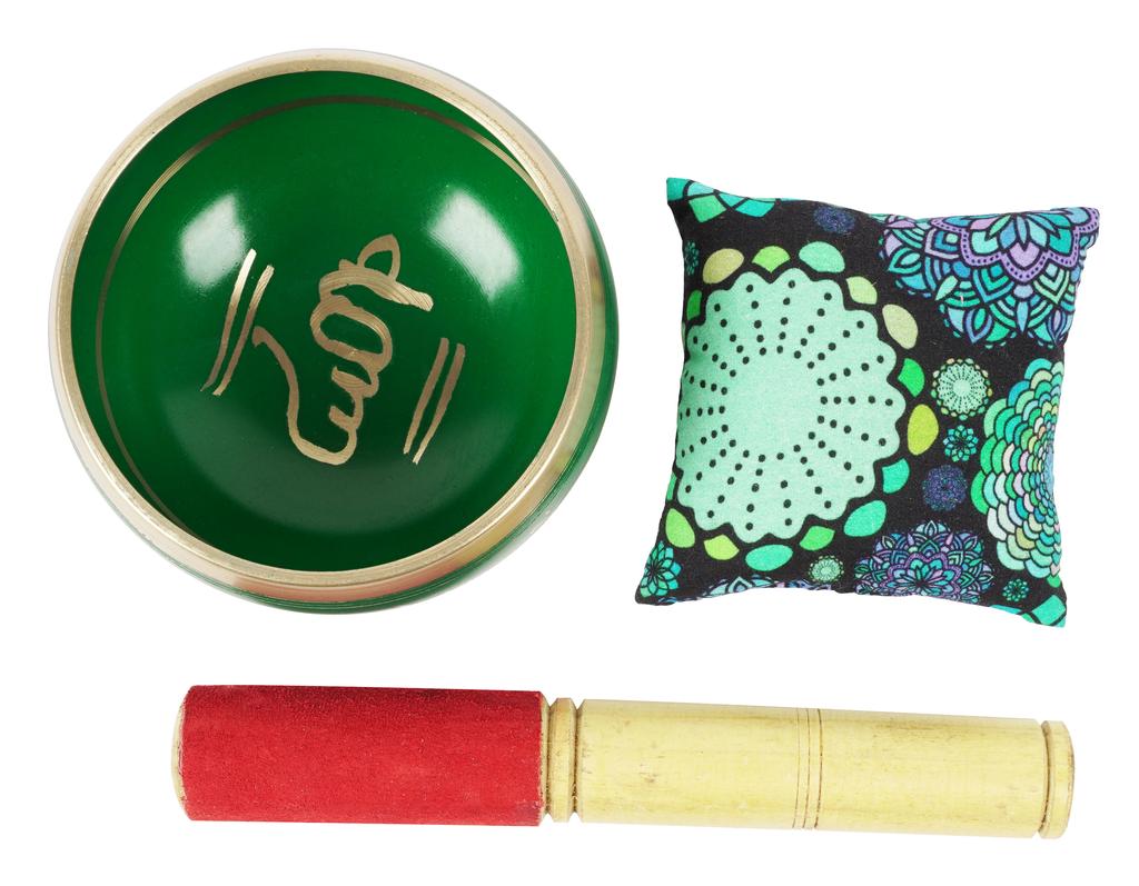IBA Indianbeautifulart Tibetan Singing Bowl Musical Instrument For Meditation W Stick & Cushion