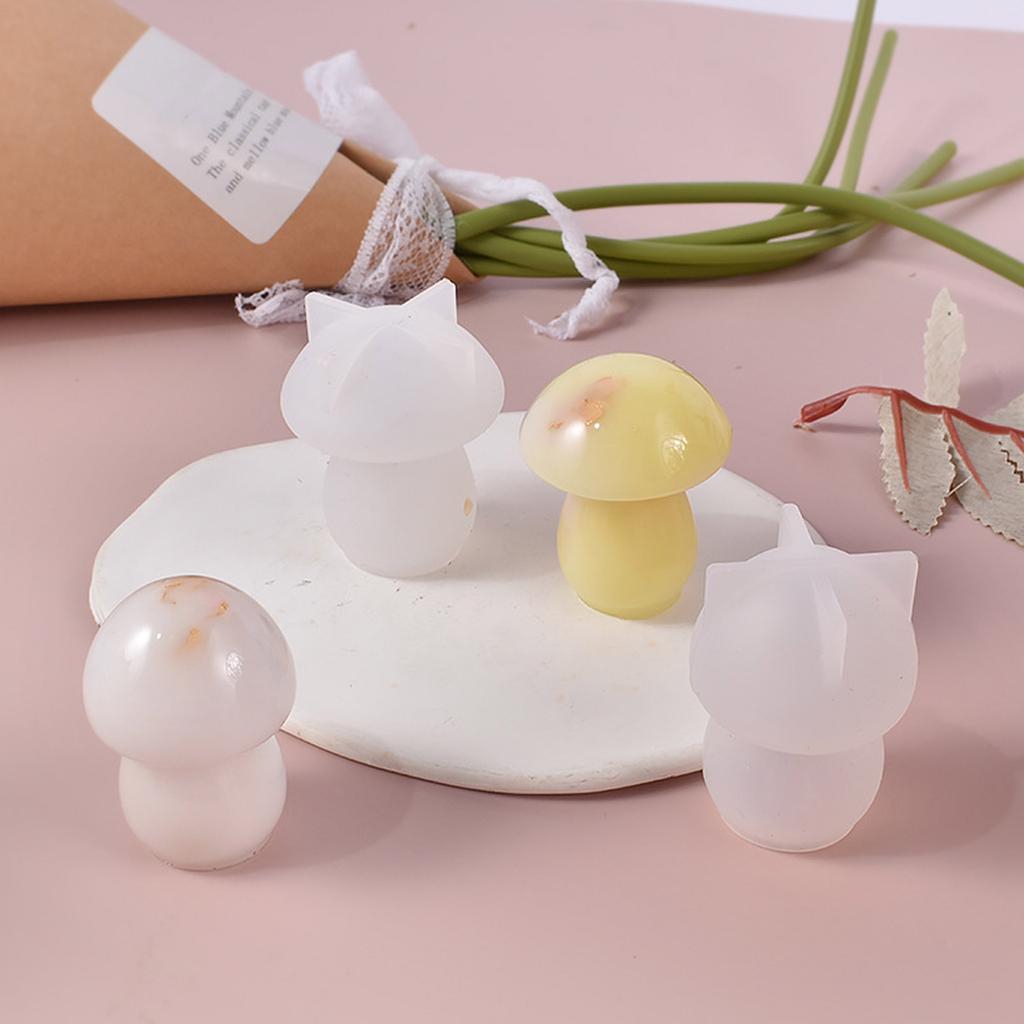 4Pcs Silicone Molds for Mushroom Ornaments Cute Resin Epoxy Molds DIY Keychain Charm Mushroom Molds House Orament Craft